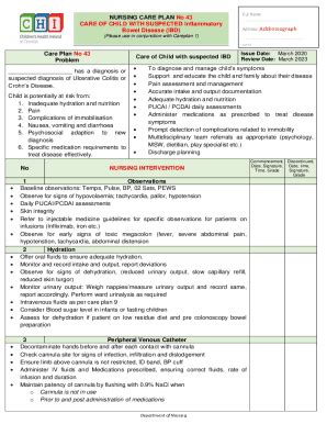Fillable Online Nursing Care Plan (NCP) for Inflammatory Bowel Disease ...