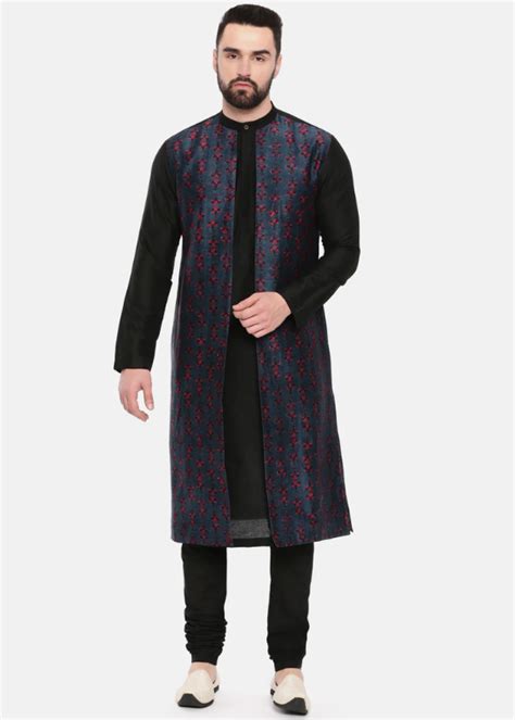Black Blue Printed Kurta Set – samasta.in