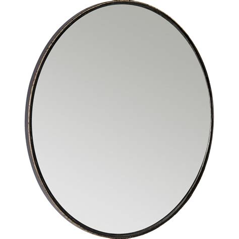 Miroir élégant contour doré chic 91 x 91 x 2 cm Noir avec notes dorées ...