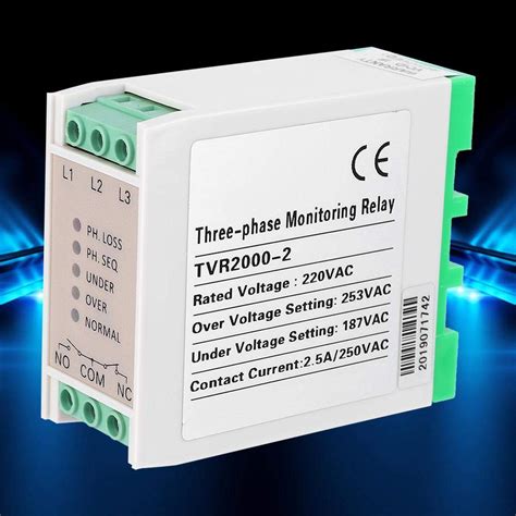 Buy 220VAC Three-Phase Power Relay, 5A Voltage Monitoring Relay ...