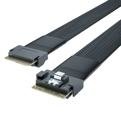 H!Fiber.com 24G Internal SFF-8654 to SFF-8654 SlimSAS Cable, PCIe 4.0 ...