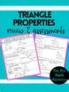 Triangle Properties Review Notes with Assessments by Poe Pro Math Resources