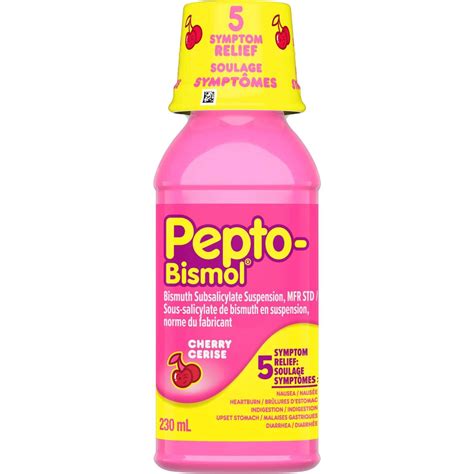 Pepto Bismol Cherry Liquid 230ML - Fast Relief from Nausea, Heartburn, Indigestion, Diarrhea ...