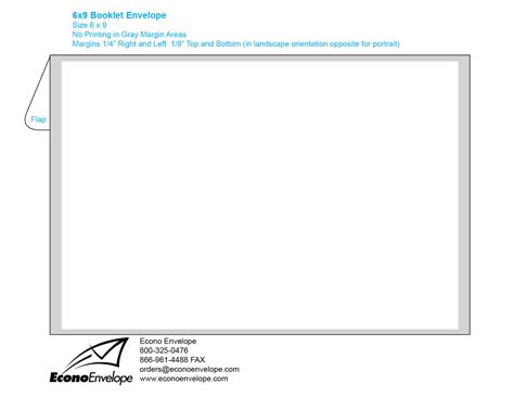6 X 9 Envelope Template, To print a 6x9 envelope, you must adjust the ...