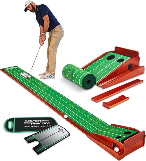 Amazon.com : PERFECT PRACTICE Putting Mat w/Alignment Mirror - Indoor ...