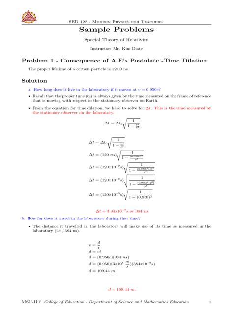 Image result for Sample Problem Special Relativity