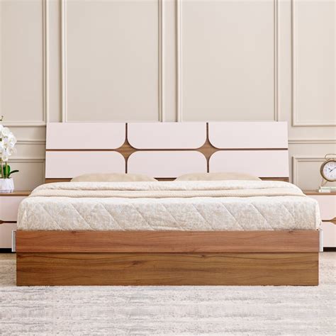 Buy Helios Allen Queen Bed with Hydraulic Storage - Teak from Helios by ...