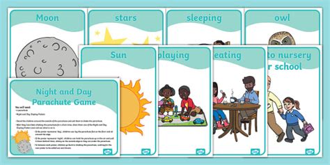 Night and Day Parachute Game Activity Pack - Twinkl