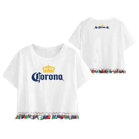 Corona Women's White Fringe T-Shirt