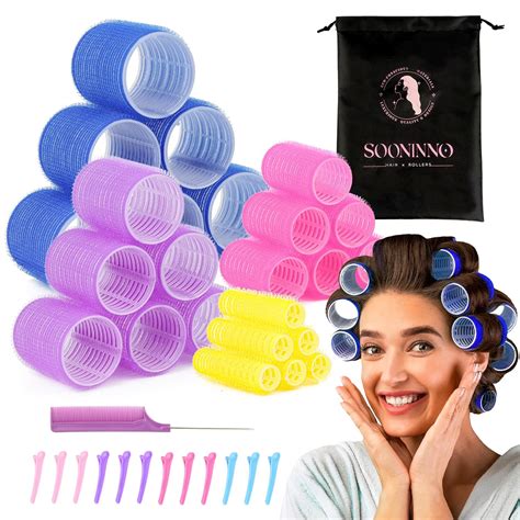 Amazon.com : Hair Rollers Set 38 Pcs, Self Grip Hair Curlers, Salon ...
