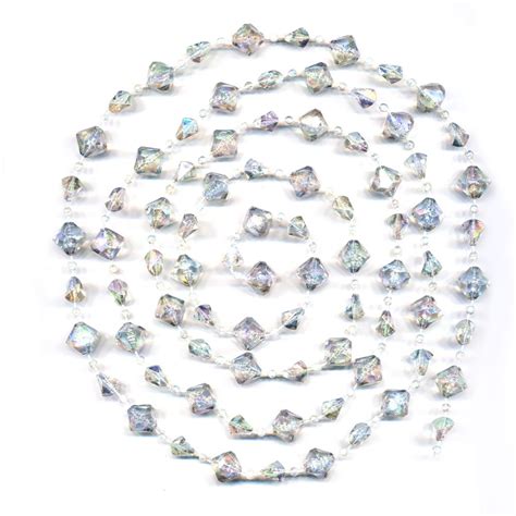 CrystalPlace 6 feet Diamond Aurora Borealis Faux Crystal Beads Chain ...