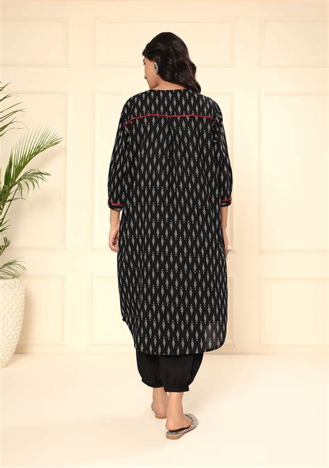 Boho Style Black Print Kurta