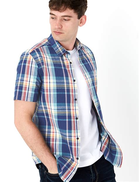 Buy Pure Cotton Check Shirt at Marks & Spencer