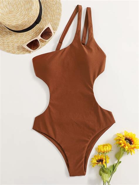Summer Cut Out One Shoulder One Piece Swimsuit | SHEIN USA