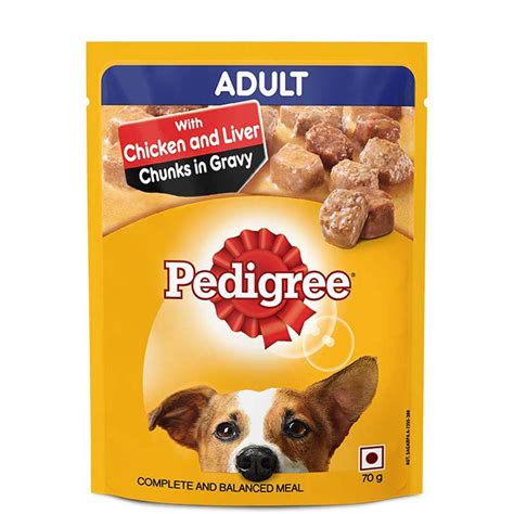 Pedigree Adult Chicken & Liver Chunks in Gravy Wet Dog Food 70 g ...