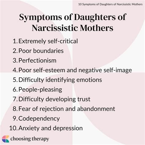Symptoms of Daughters of Narcissistic Mothers