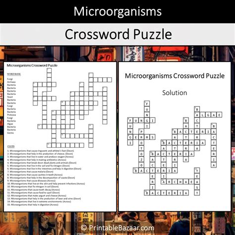 Microorganisms Crossword Puzzle Worksheet Activity Printable PDF ...