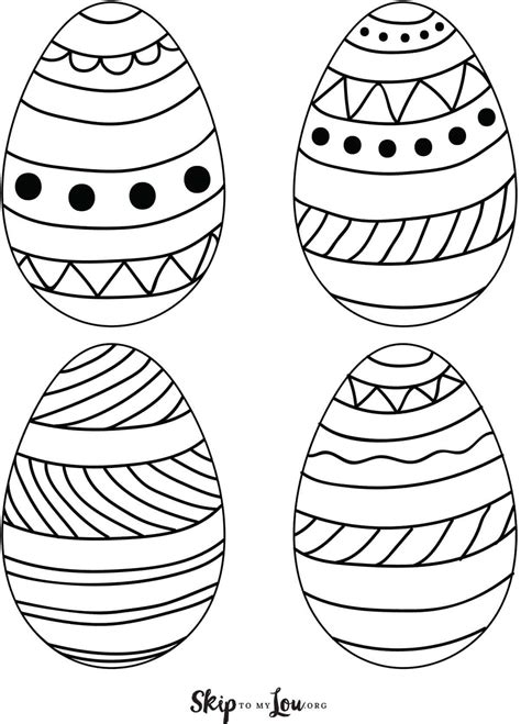 Template Of An Easter Egg | Printable AT A GLANCE