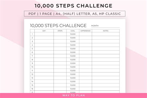 10,000 Steps Challenge, 10k Steps Challenge, Monthly Steps Challenge, Walk Challenge - Etsy