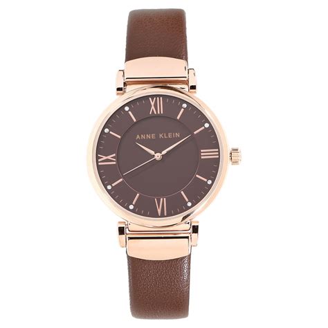 Buy Online Anne Klein Quartz Analog Brown Dial Leather Strap Watch for ...