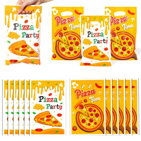 Amazon.com: ArowlWesh Pizza Party Favor Bags - 50Pcs Plastic Snack ...