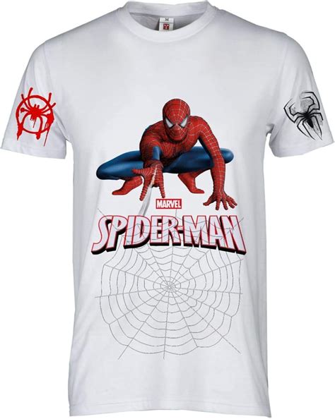 Spiderman T-Shirt - White - XXL: Amazon.co.uk: Clothing