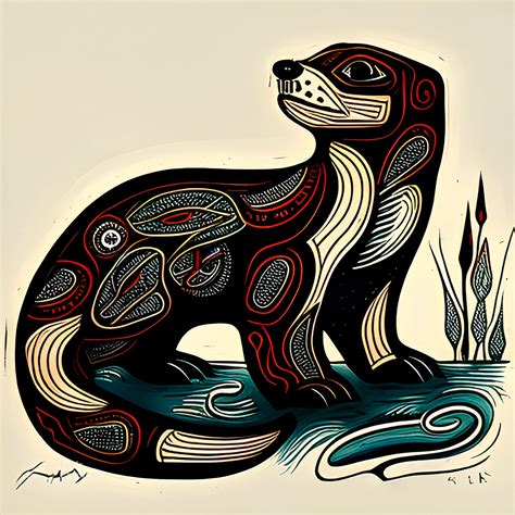 Tlingit art otter pacific northwest coast native american haida poster ...