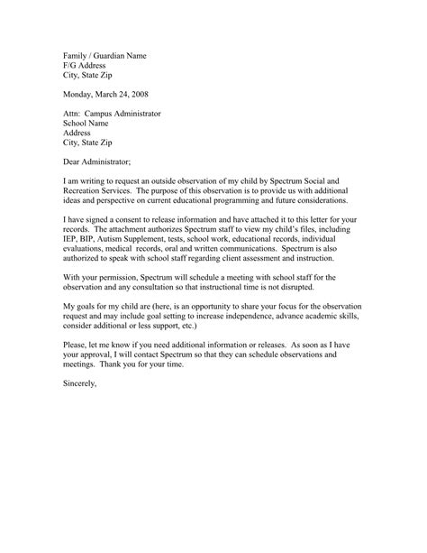 Image result for Example of Letter for Observation