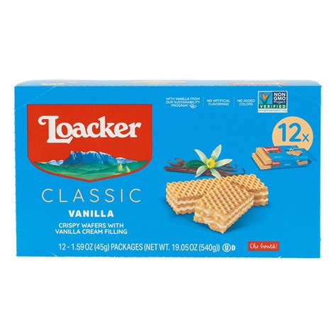 Loacker Classic Hazelnut Wafers, Non-GMO Crème-filled Wafer Snack, 45g ...
