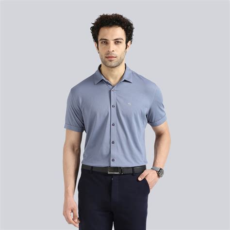Steel Blue Comfy Half Sleeves Formal Shirts (without pocket) – Elmento