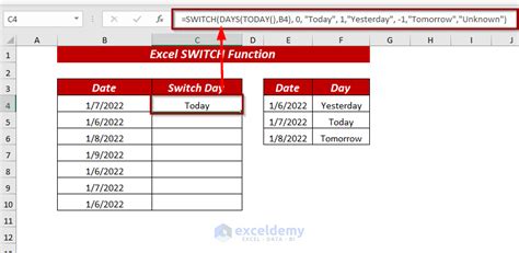 Switch Function in Excel 的图像结果