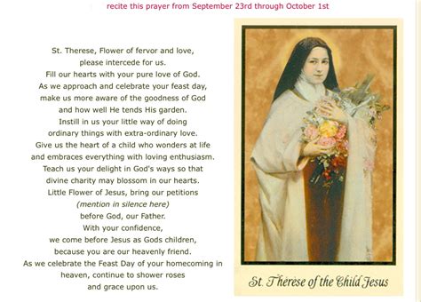 St Theresa’S Prayer Printable – Catholic Tradition Prayer For Printing ...