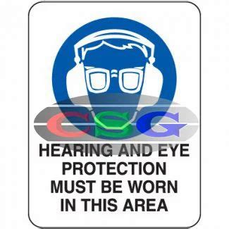 Road & Safety Job Signs - Hearing and Eye Protection Recommended Signs ...