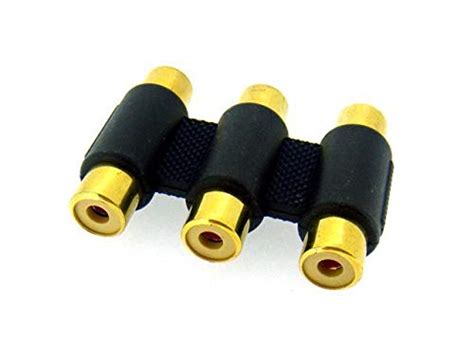 Bellveen 3-RCA AV Cable Joiner Coupler Component Adapter(Gold) : Amazon ...