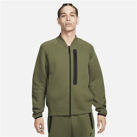 Nike Men's Sportswear Tech Fleece Bomber Jacket In Green | ModeSens
