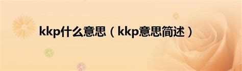 kkp什么意思（kkp意思简述）_文财网