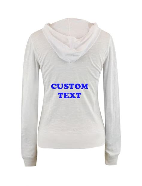 Black Light Zip-up Hoodie With Custom Wording on the Back . Custom ...