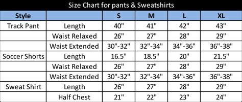 Size Chart – T10-sports