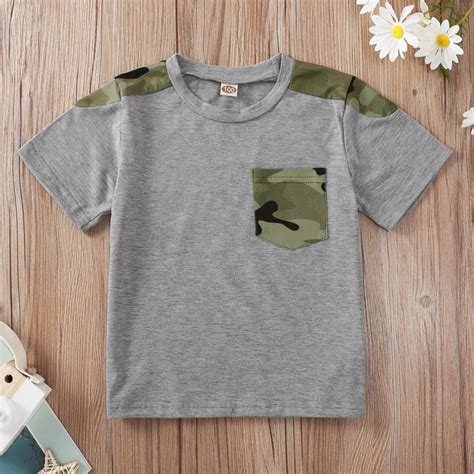 Cheap Boys Summer Fashion Top Short Sleeves Camouflage Shirt Children ...