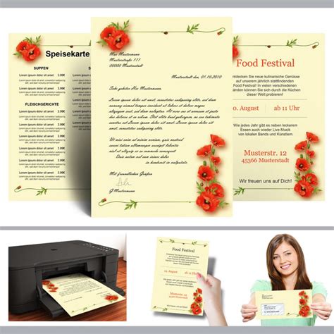 Briefumschläge Motiv Mohnblumen Blumen & Blüten Sommer Umschläge onli