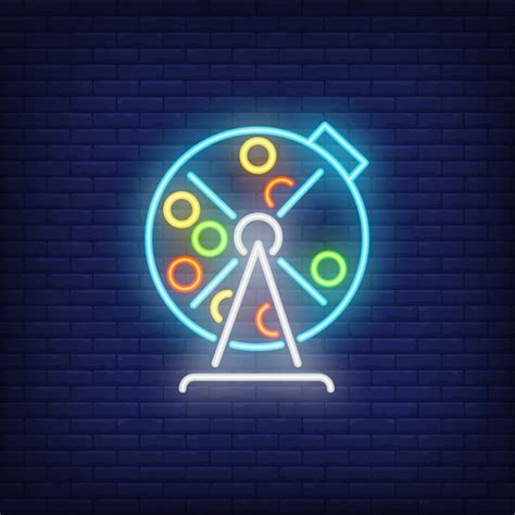 Icona al neon del tamburo della lotteria | Vettore Gratis