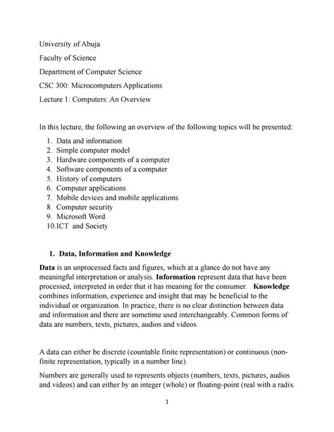 Image result for Lecture Note On Application of Computer