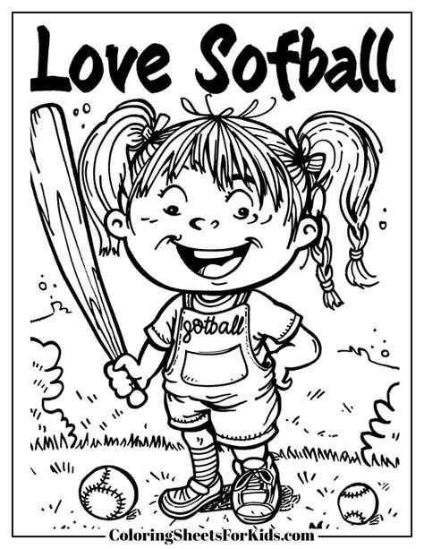 Softball Coloring Pages (Free PDF) - Coloring Sheets For Kids