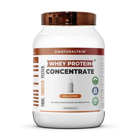 NATURALTEIN Natural Whey Protein Concentrate Unflavoured - 1 kg ...