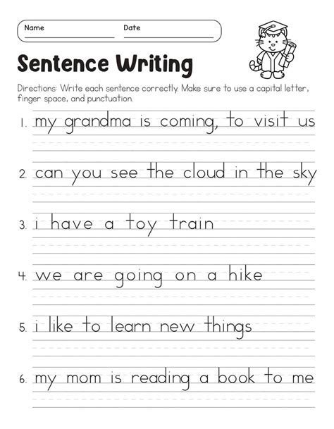 Sentence Writing Worksheets For Students – Free download and print for you.