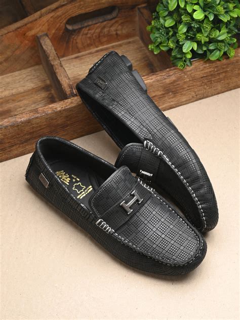 HITZ1072 Men's Black Leather Casual Slip-On Shoes – Hitz Shoes Online