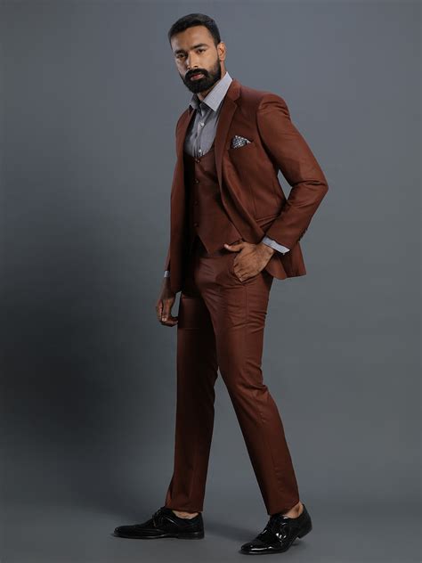 Rent Brown 3 Piece Suit Classic Formal Wear at Best Price