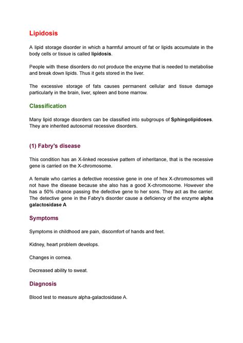 Lipidosis - Helpful - Lipidosis A lipid storage disorder in which a ...