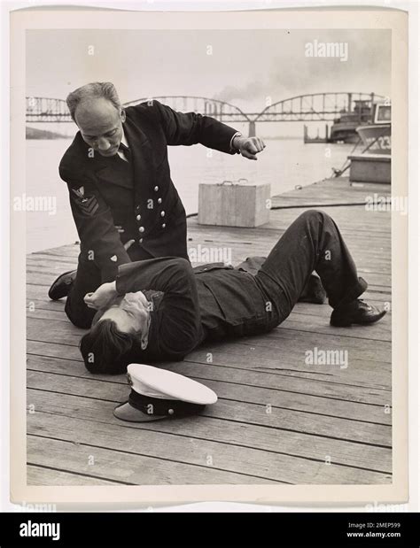 Chief Kessler, a Coast Guard combatant, prepares to deliver a knockout ...