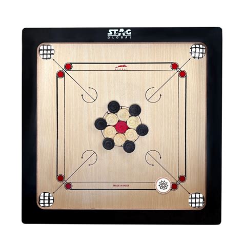 STAG GLOBAL Midi Carrom Board Set | 20x20 Inch with Coins | Striker ...